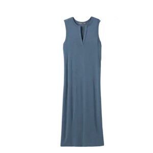 prAna Foundation Midi Dark Blue Lightweight Sleevless Lounge Dress Women's
